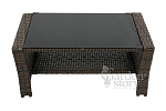 Набор мебели  Никон 1 уп. (2 кресла+диван+стол, ротанг темно-коричневый, подушки бежевые)  арт.SFS00