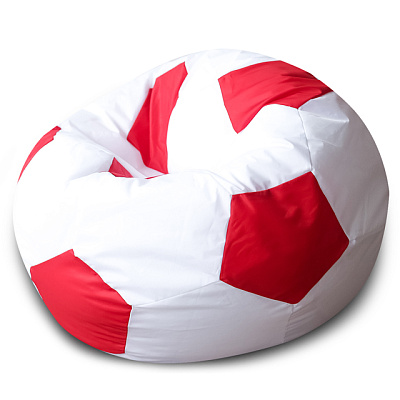 Кресло -мешок Мяч оксфорд, белый, красный 