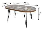 Набор мебели Адриан  14 уп.(4 стула Адриан+стол обеден.160 см. 2 уп., каркас черн, ротанг бежевый) 