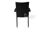 Набор мебели Парис  (4 стула Парис "без подушек"+стол 120см, каркас черн, ротанг черный) 