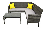 Набор мебели Рикардо  1 уп. (стол+2 дивана ротанг серый, подушки серые+декоративные подушки) 