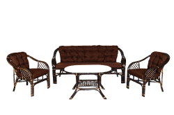 Набор мебели Маркос XL  (3-х местн.диван+2 кресла+стол (2 уп.), каркас коричн., подушки кор.) 