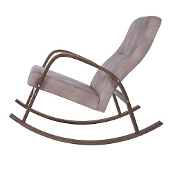 Кресло -качалка Ирса мебельная ткань 1 уп (каркас орех, сиденье крем-брюле) 
