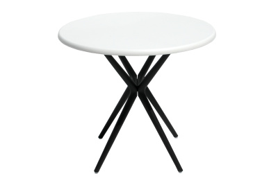 Стол пластиковый ТЕОРИ круглый (белый с черными ножками)