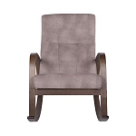 Кресло -качалка Ирса мебельная ткань 1 уп (каркас орех, сиденье крем-брюле) 