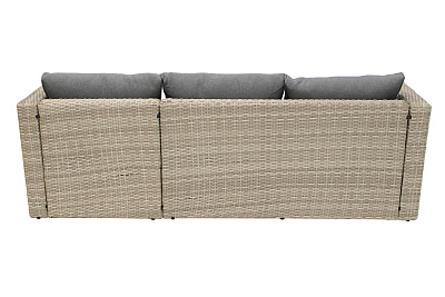 Набор мебели Окланд  1 уп. (стол поливуд+2 дивана ротанг светло-серый, подушки серые) 
