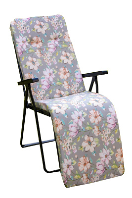 Кресло -шезлонг Леонардо 1 шт. в уп. (каркас антрацит, ткань сер. розов. цветы) 