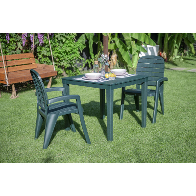 Стол пластиковый Прованс квадратный (темно-зеленый)
