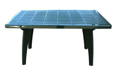 Стол пластиковый Солнце прямоугольный (зеленый)