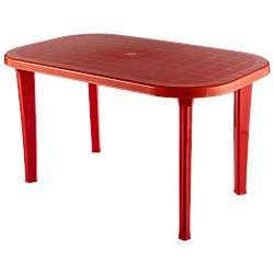 Стол пластиковый  арт.СП2-МТ005 овальный (красный)