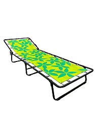 Кровать раскладная Стефания жесткая (цвет ткани зеленый, желтый рис.листья (1 шт. в уп.гофрокартон) 