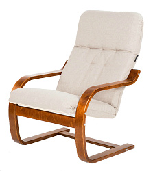 Кресло  Сайма мебельная ткань (2 уп. каркас вишня 1 уп., сиденье миндаль 1 уп.) 