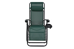 Кресло -шезлонг Фиеста с подстаканником (2шт.в упаковке (каркас черный, ткань зеленая))  