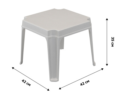 Столик к лежаку  квадратный (белый)