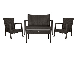 Набор мебели Ola Dom Делюкс  (2 кресло-диван+стол 92x53см+диван) (коричневый) 