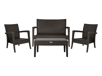 Набор мебели Ola Dom Делюкс  (2 кресло-диван+стол 92x53см+диван) (коричневый) 