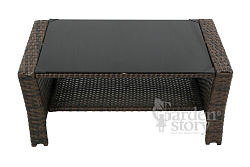 Набор мебели Никон  1 уп. (2 кресла+диван+стол, ротанг темно-коричневый, подушки бежевые)  