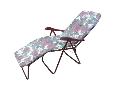 Кресло -шезлонг Машека (1 шт. в уп.) (каркас бордовый, ткань бордо цветы) 