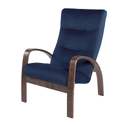 Кресло  Ладога-2 (1 уп. каркас орех, сиденье Т16 синий.) 
