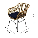 Набор мебели Адриан Мини  (2 стула+стол Ø52см, каркас черный, ротанг беж.) 