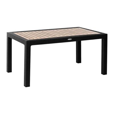 Стол пластиковый RATTAN 160x95см прямоугольный (антрацит)