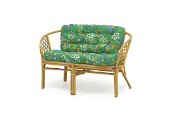 Набор мебели Багамы  (диван+2кресла+стол (2 уп.), каркас медовый, подушки зеленые) 