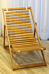 Кресло -шезлонг Альбатрос-2 Премиум деревянный (Беларусь) (1шт. в упаковке (каркас светлое дерево)) 