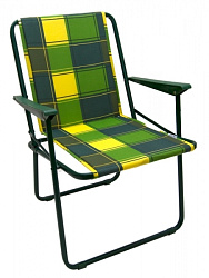 Кресло складное Фольварк мягкое (5 шт в упаковке (каркас зеленый, ткань зелено-серая клетка)) 