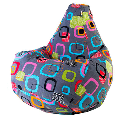 Кресло -мешок XL жаккард, разноцветный (мумбо)