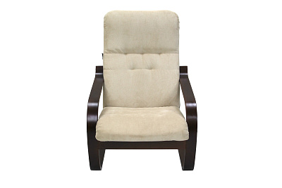 Кресло  Сайма мебельная ткань (2 уп. каркас вишня 1 уп., сиденье слоновая кость 1 уп.) 