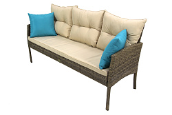 Набор мебели Милена  2 уп. (стол+диван+2 стула+2 кресла ротанг кор., подушки бежевые+декоративные по