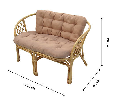 Набор мебели Багамы  (диван+2кресла+стол (2 уп.), каркас медовый, подушки бежевые) 