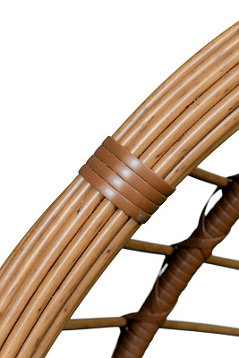 Кресло подвесное двойное Ортис (стойка+основание черный,корзн. беж.,подуш. сер. 3уп. (М))