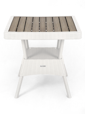 Стол пластиковый Ola Dom 76x76см квадратный (белый)