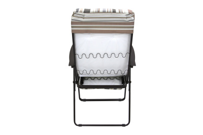 Кресло -шезлонг Леонардо 1 шт. в уп. (каркас коричневый, ткань корич.-сер. полоска) 