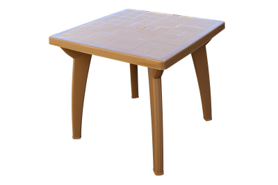 Стол пластиковый Луна квадратный (коричневый)