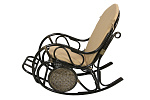 Кресло -качалка Сантьяго (1кор.+мягк.эл.) каркас коричневый, сиденье бежевое) 