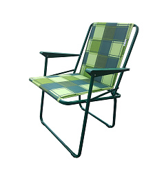 Кресло складное Фольварк мягкое (5 шт в упаковке (каркас зеленый, ткань зелено-серая клетка)) 