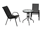 Набор мебели Сан-Ремо мини  (2 кресла в кор.+стол Ø60см, каркас черный, сиденья черные) 