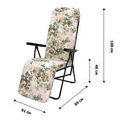 Кресло -шезлонг Альберто (2 шт в в уп.) (каркас зеленый., ткань рис.цветы)  