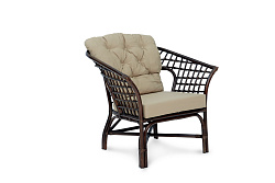 Набор мебели Дольчевита XL  (3-х местн.диван+2 кресла+стол (2 уп.), каркас коричн., подушки бежевые)