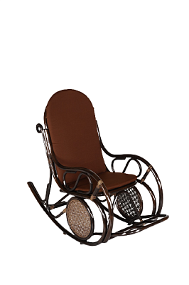 Кресло -качалка Сантьяго (1кор.+мягк.эл.) каркас коричневый, сиденье коричневое) 