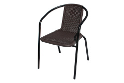 Набор мебели Луис  (4 стула+стол 90х150 см, каркас черн, пластик коричн.) 