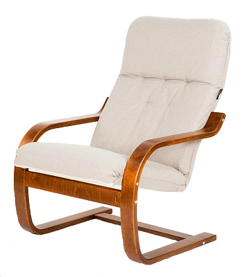Кресло  Сайма мебельная ткань 2 уп. (каркас вишня 1 уп., сиденье миндаль 1 уп.) 