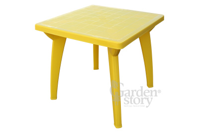 Стол пластиковый Луна квадратный (желтый)