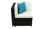 Набор мебели Элеон  3 уп. (стол+угловые кресла+кресла ротанг коричневый, подушки светло бежевые) 