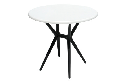 Стол пластиковый ТЕОРИ круглый (белый с черными ножками)