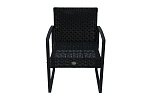 Набор мебели Фрост  1 уп. (стол+2 кресла ротанг черный, подушки серые) 