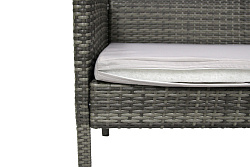 Набор мебели Рикардо  1 уп. (стол+2 дивана ротанг серый, подушки серые+декоративные подушки) 