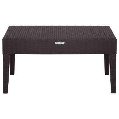 Стол пластиковый журнальный прямоугольный Ola Dom (коричневый)